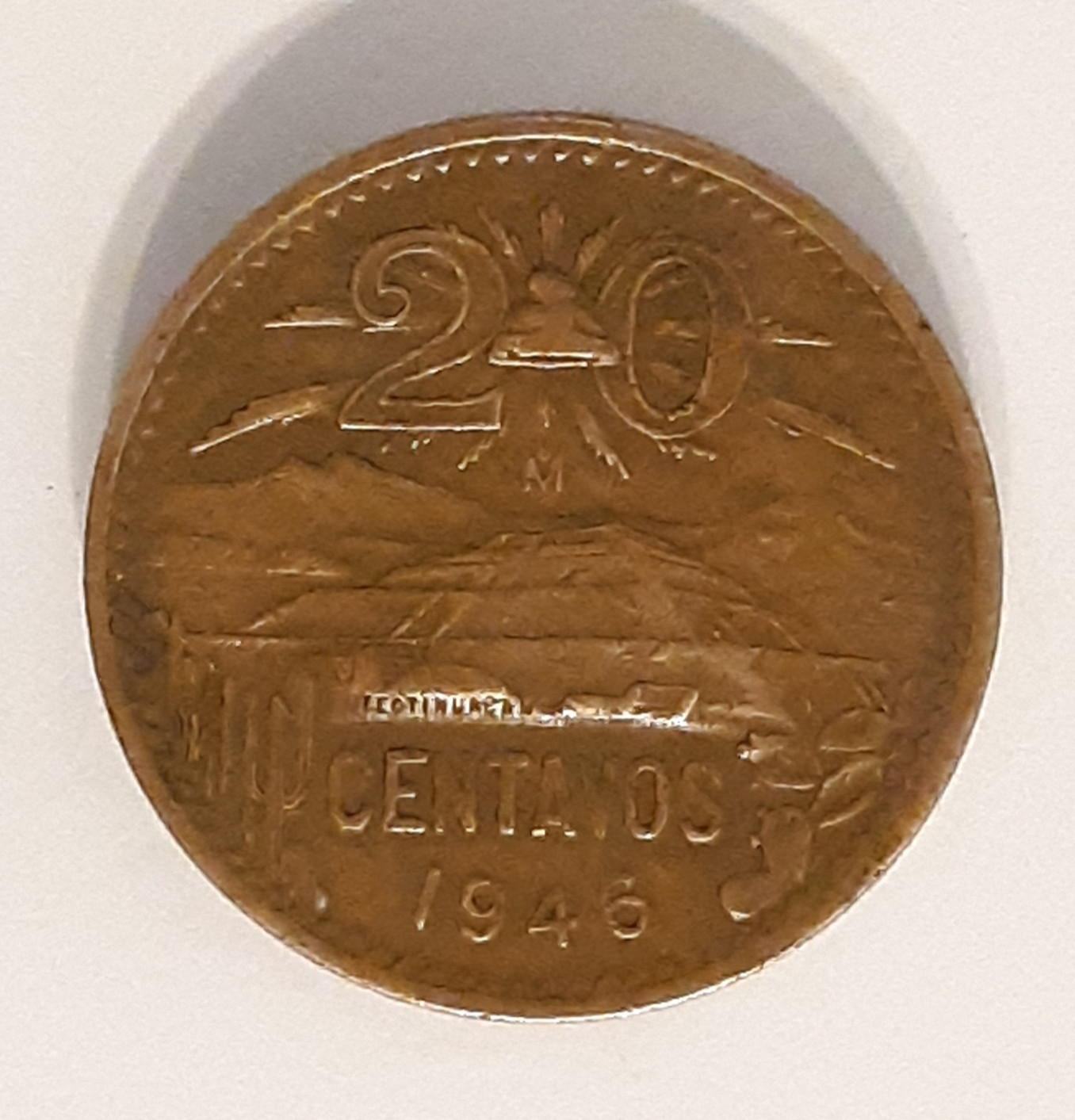 1946 Mexico 20 Centavos Coin - #KM439 - VF/VF+