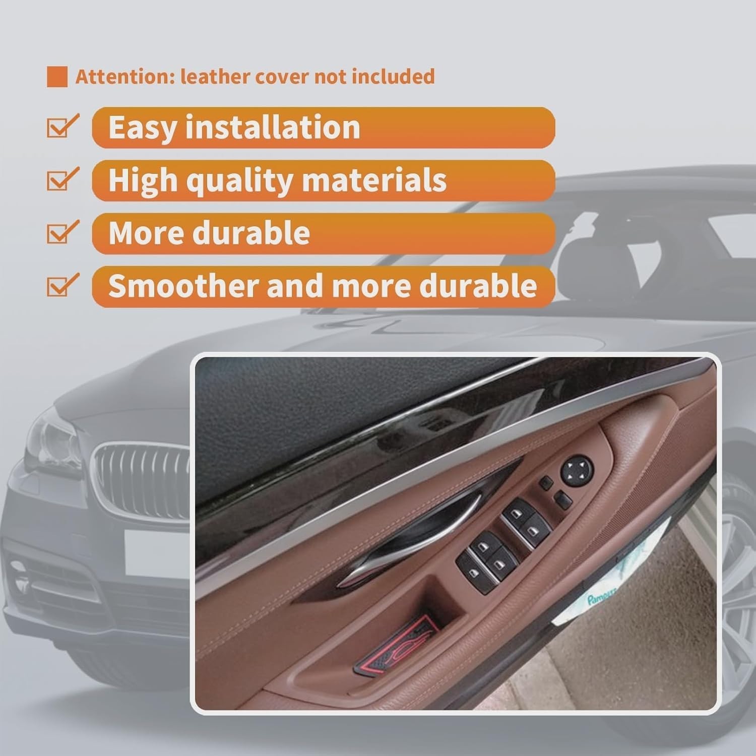 7PCS Brown Door Pull Handles Compatible with BMW 5 Series 2010-2016