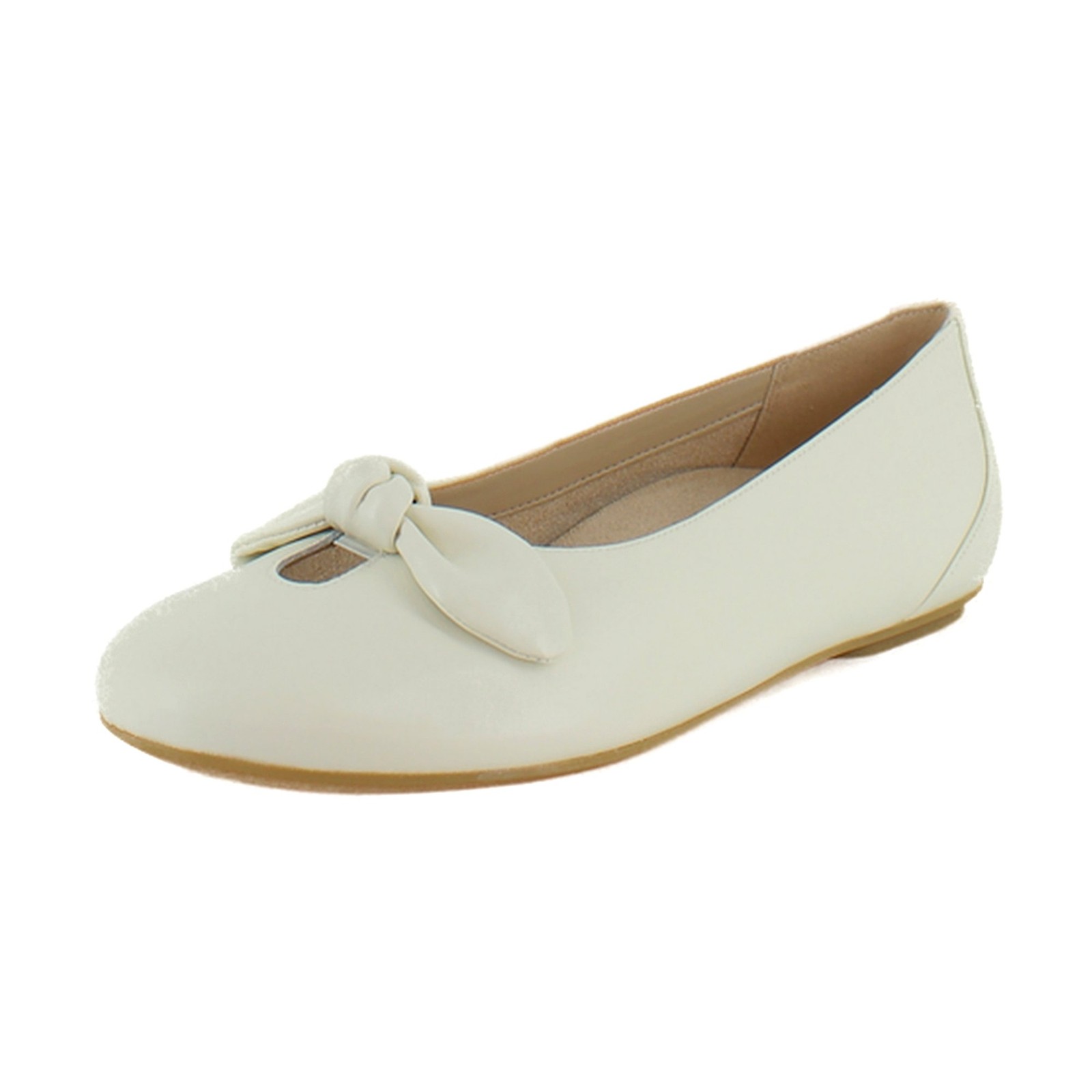 Vionic Tilly Womens Flats Ivory Leather