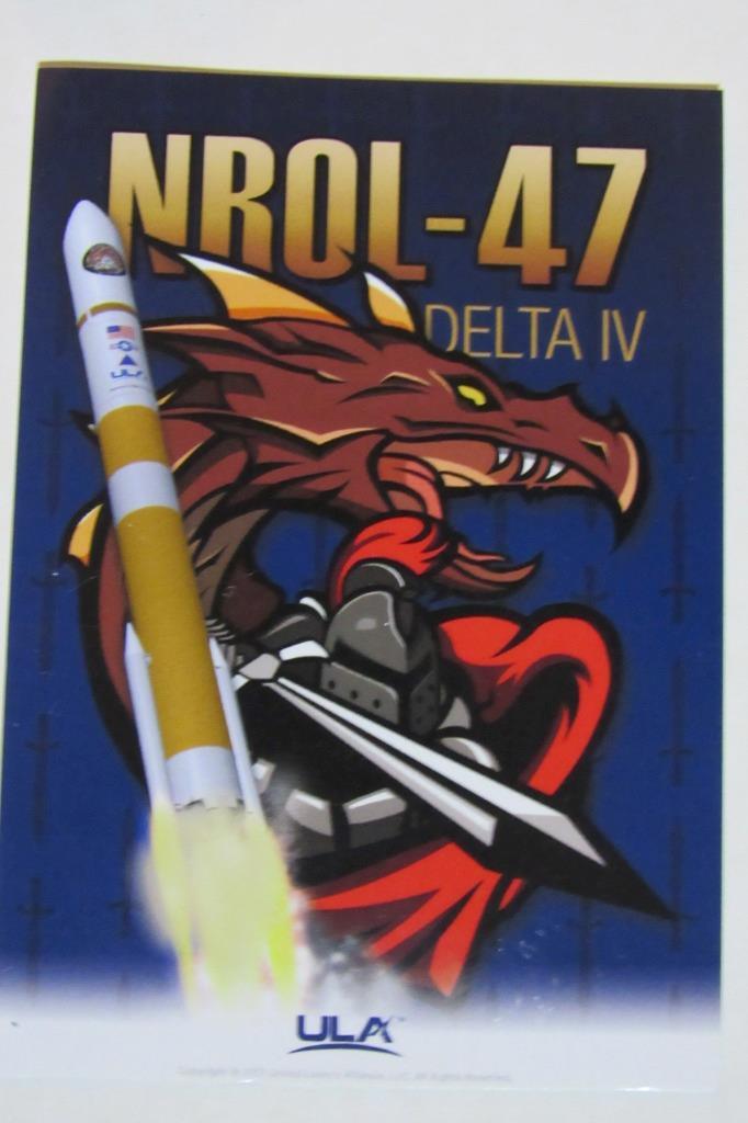 DELTA IV NROL-47 ULA CRISP MISSION GRAPHIC POSTCARD FULL COLOR 5" BY 3.5"