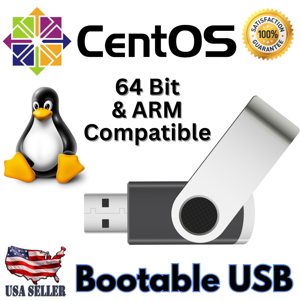 CentOS Stream USB | 64 Bit/ARM Compatible Latest Linux Bootable Live/Install