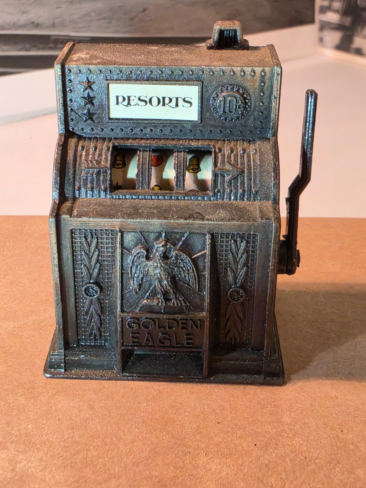 Vintage Miniature Resorts Slot Machine Die-Cast Metal Pencil Sharpener Dollhouse