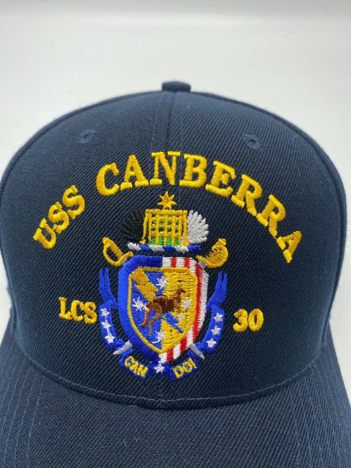 The Corps USS Canberra LCS 30 Logo Blue Baseball Cap Hat One Size