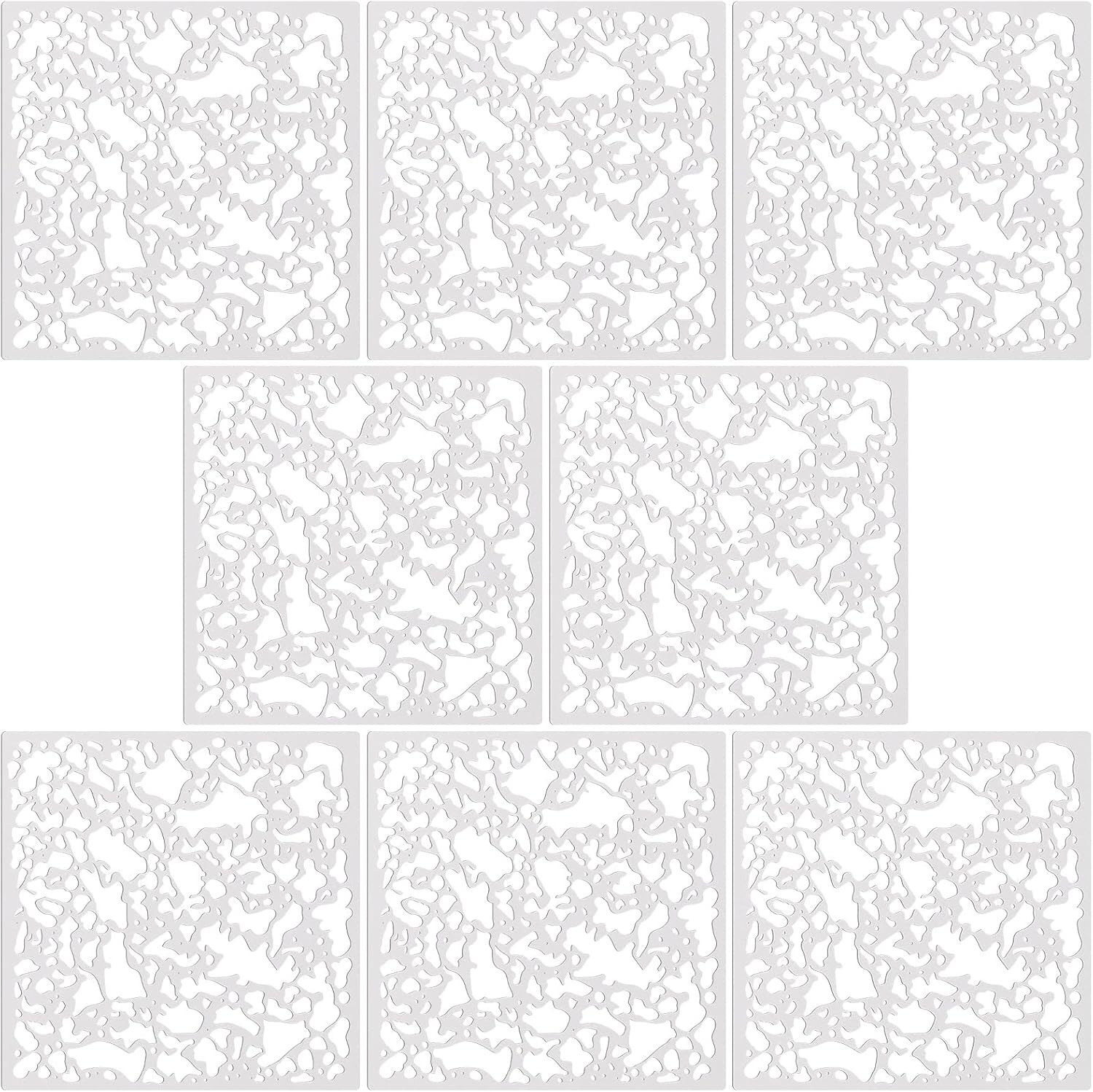 8 Pcs Knockdown Texture Drywall Repair Tool 8 X 8 Inch Plastic Texture Stencil D