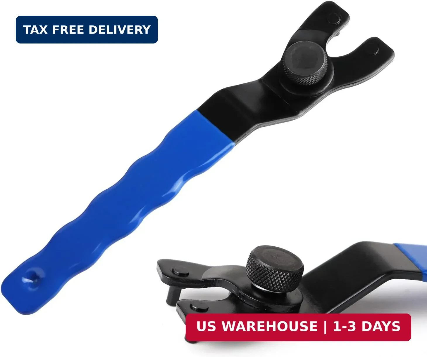 Adjustable Pin Wrench for Angle Grinder Machine,Grinder Spanner ​Wrench (Blue)