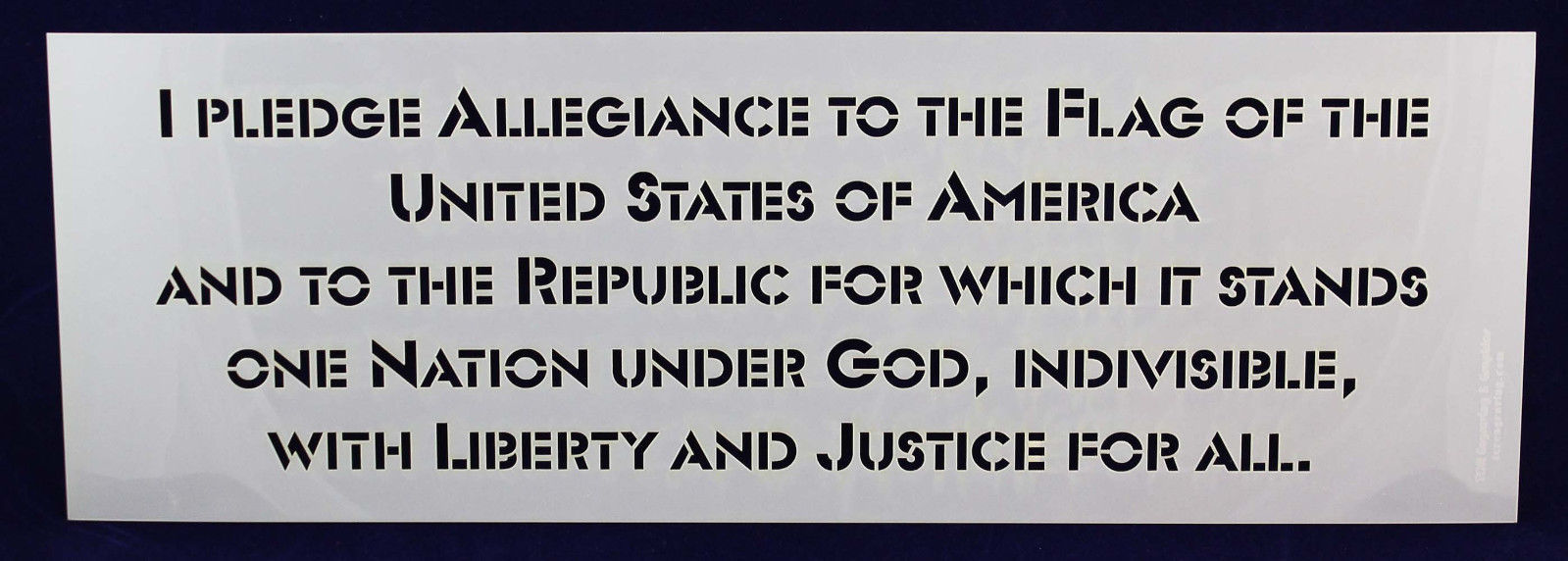 Pledge Of Allegiance Stencil -14 mil Mylar Painting/Crafts