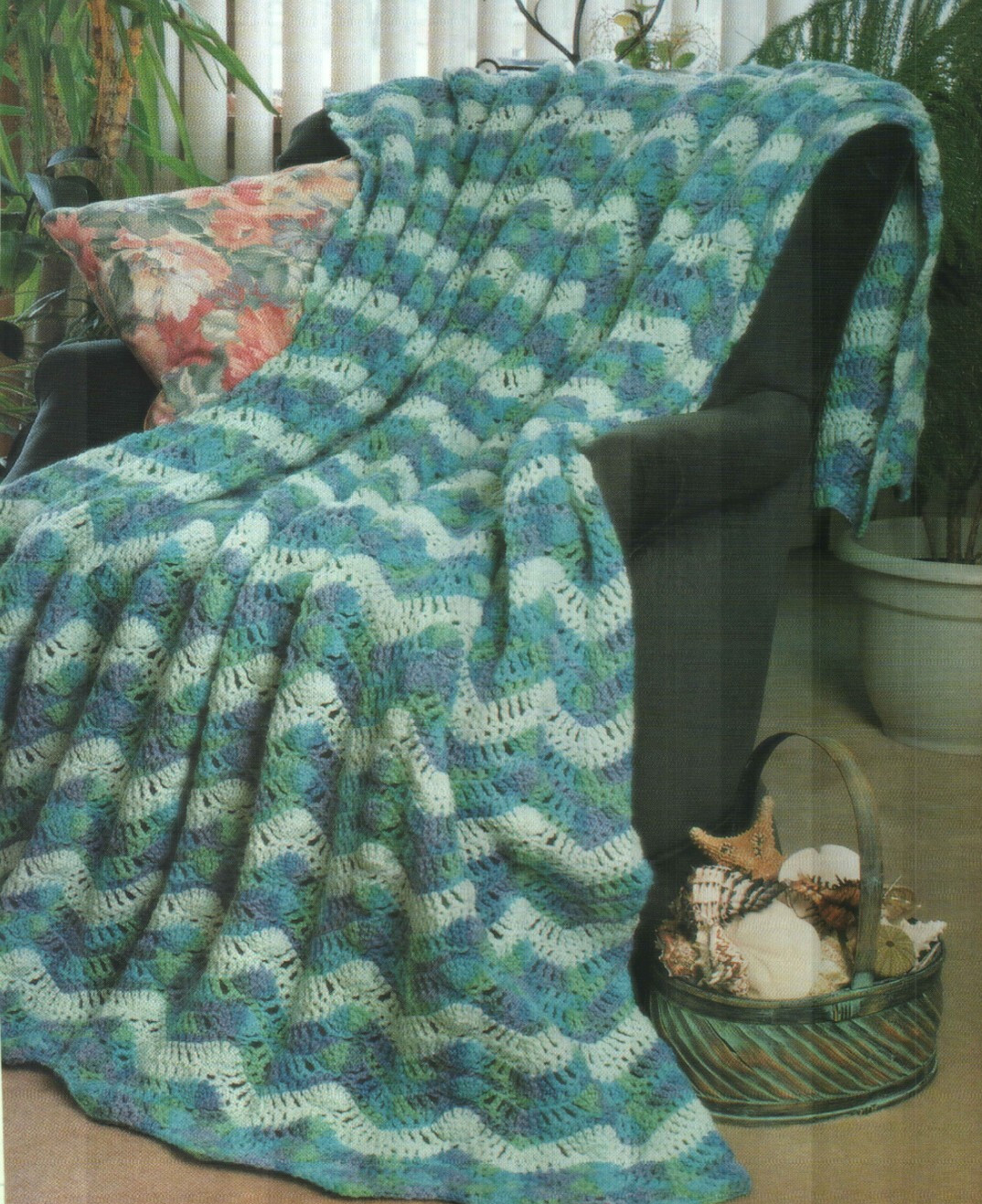 RIPPLE RHAPSODY AFGHAN HOME DECOR CROCHET PATTERN INSTRUCTIONS