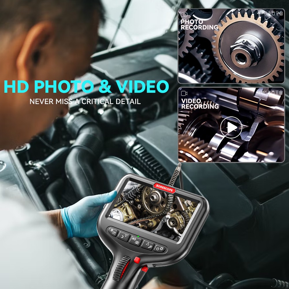 10FT🔥 Endoscope 2-Way 360° Inspection Camera Articulating Borescope Semi Rigid