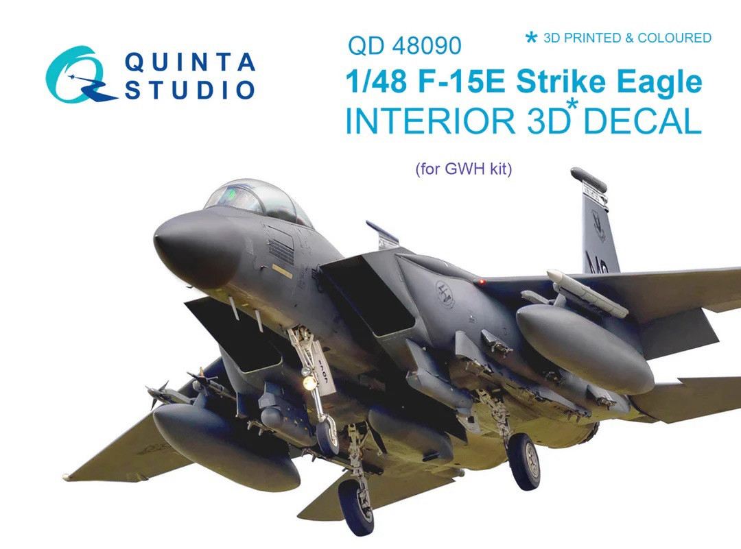 1/48 Quinta Studio Interior 3D Decal #48090 F-15E Strike Eagle For GWH
