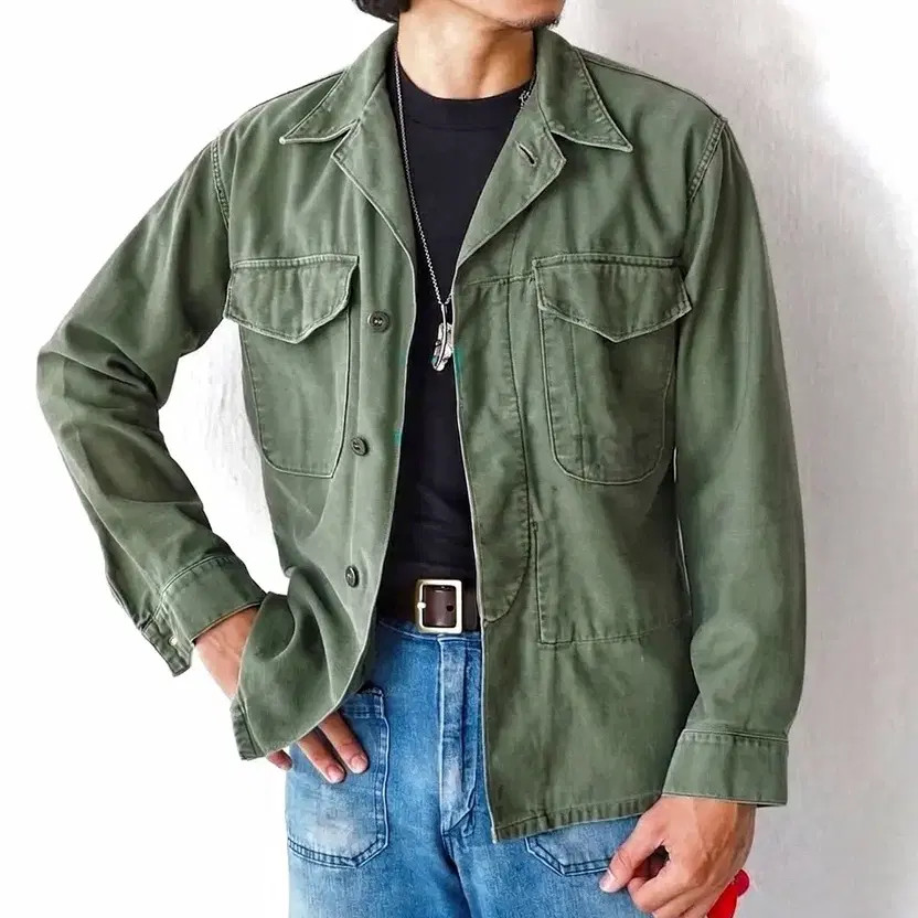 USMC P56 Satin Cotton Shirt Jacket 50s (100-105) OG107 Official