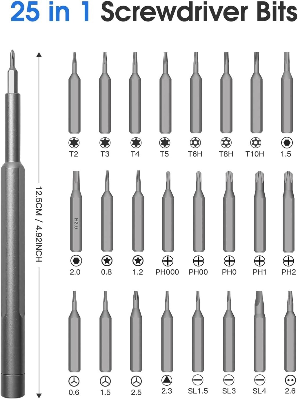 25PC Small MINI REPAIR PRECISION SCREWDRIVER TORX TOOL KIT SET PHONE LAPTOP CELL