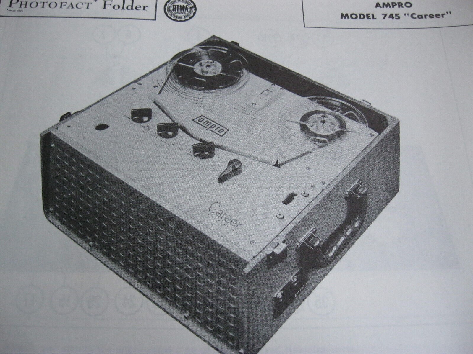 AMPRO 745 "CAREER" TAPE RECORDER PHOTOFACT