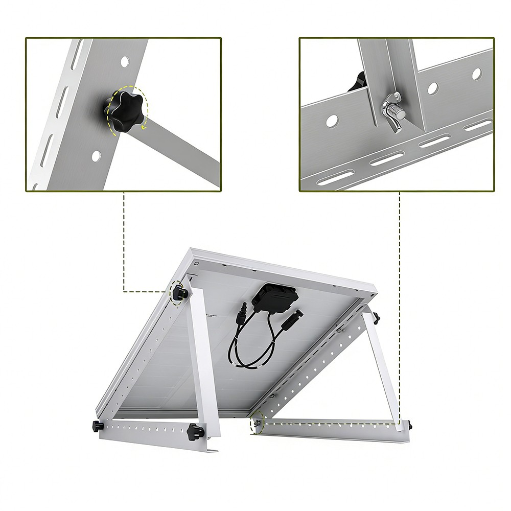 2-Pack 28" Solar Panel Brackets Adjustable Tilt Mount for Roof Wall Ground RV