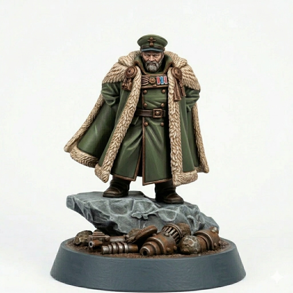 Grimdark Commissar General - Tabletop Sci Fi Proxy Wargaming Miniature