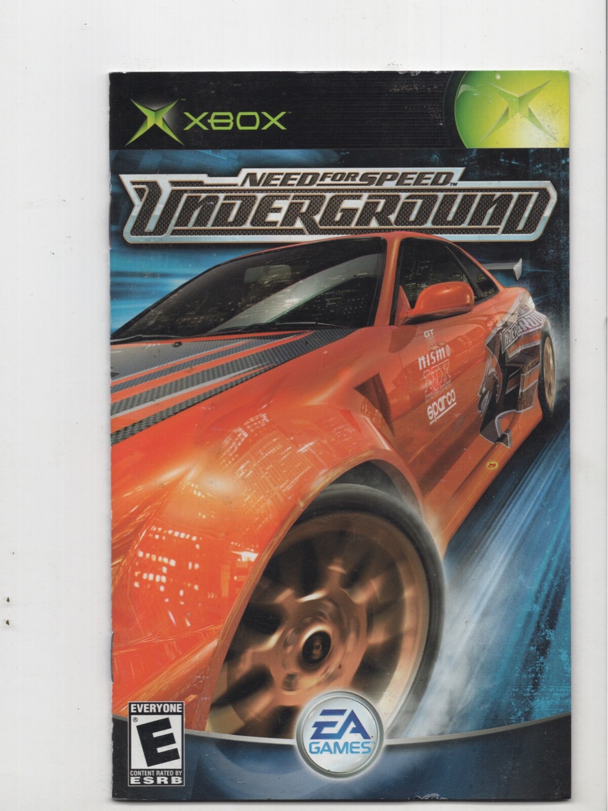 Need For Speed Underground Original Xbox MANUAL ONLY Authentic Original