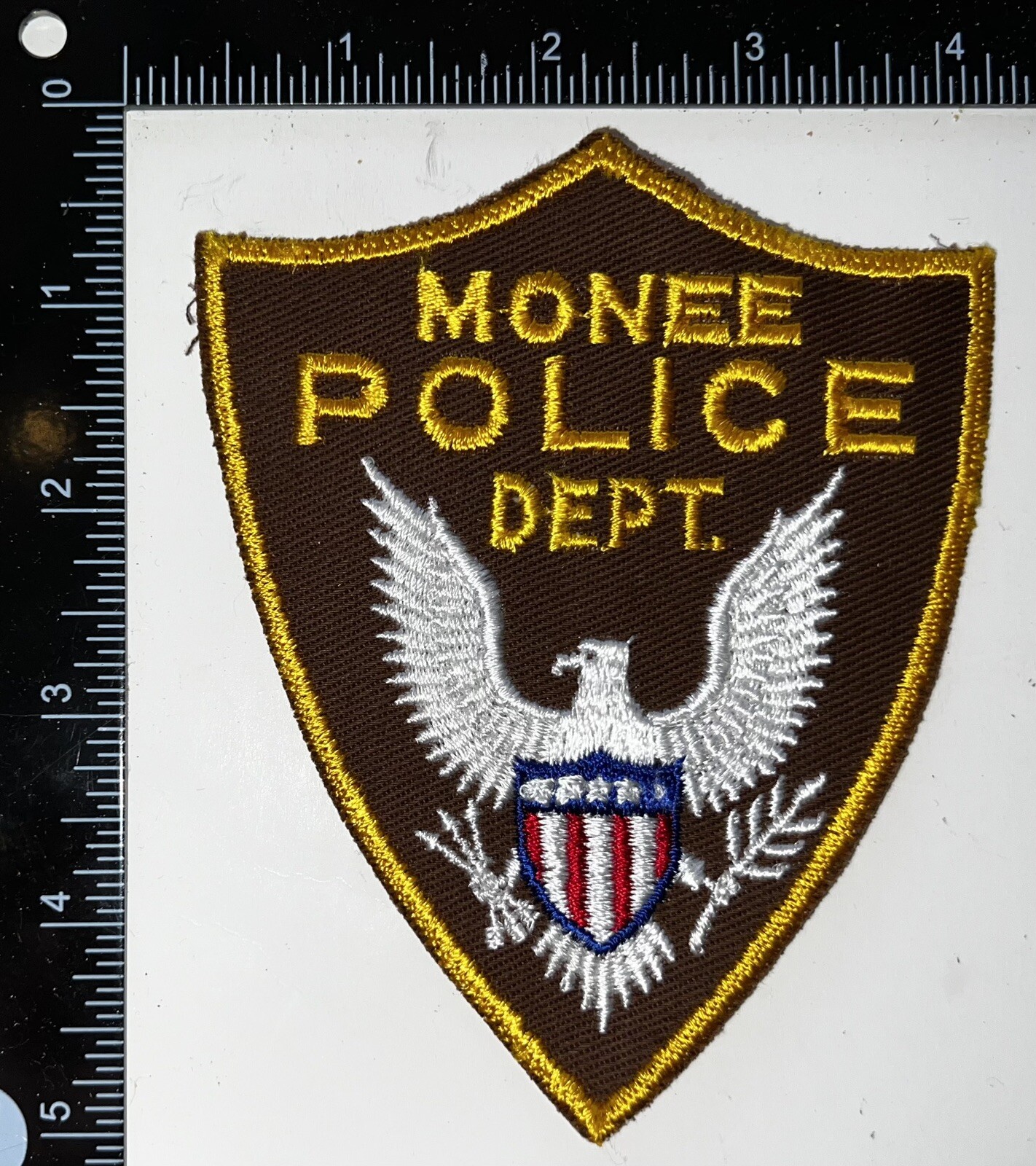 VINTAGE OBSOLETE Monee Illinois IL Police Department Patch