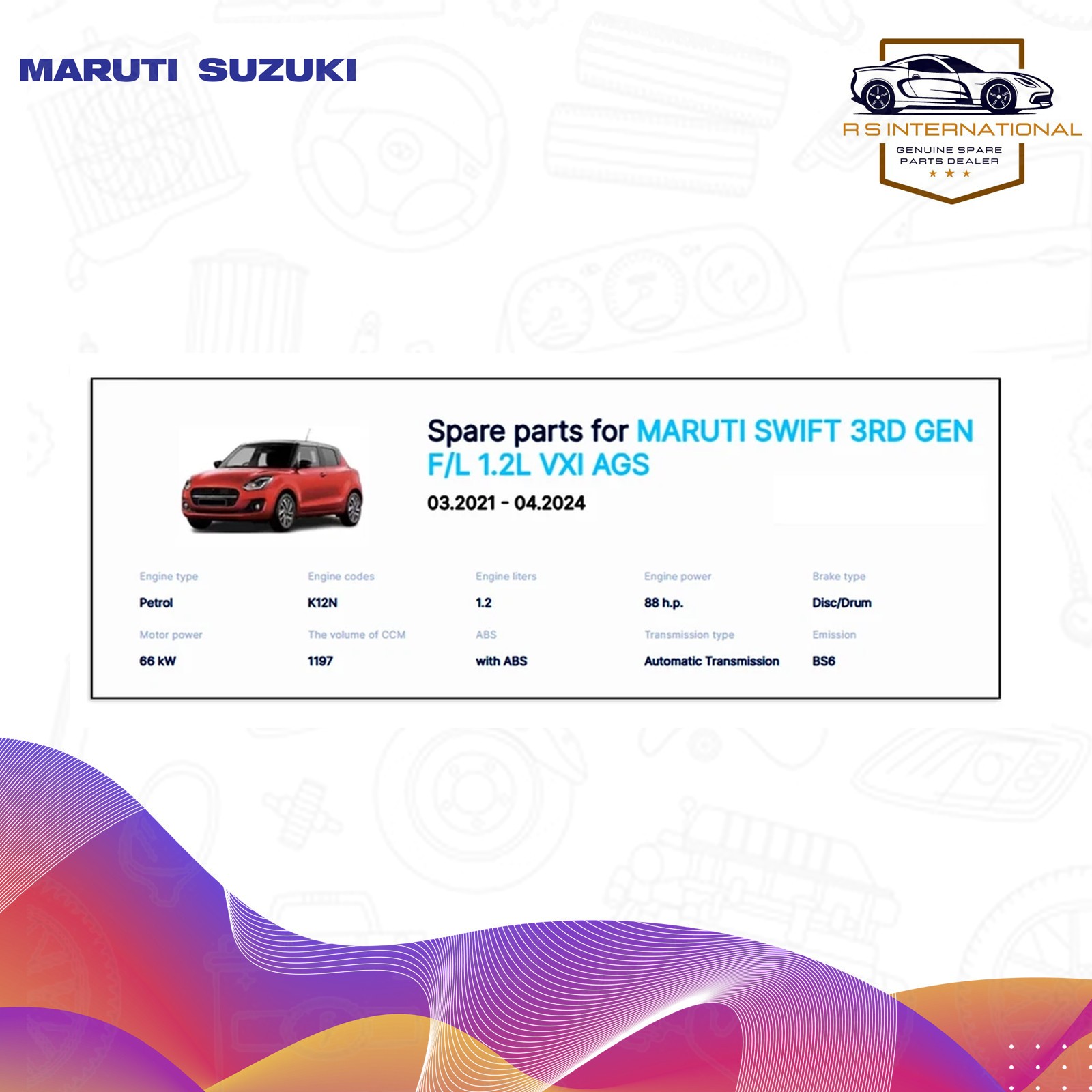 Maruti suzuki genuine front fender panel right side Swift 2018-24 57611M55R10