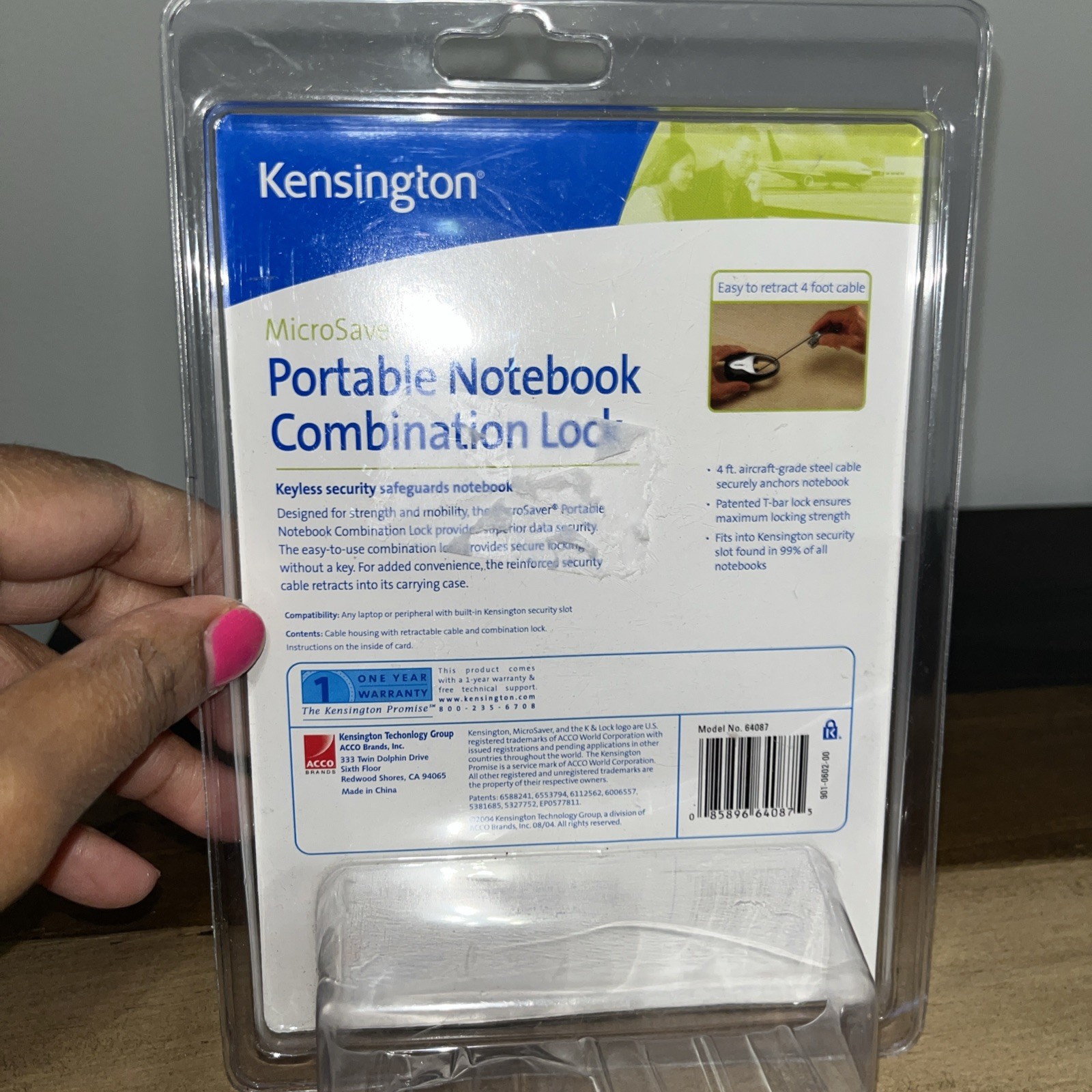 Laptop Notebook Combination Lock Retractable Cable Portable Kensington New
