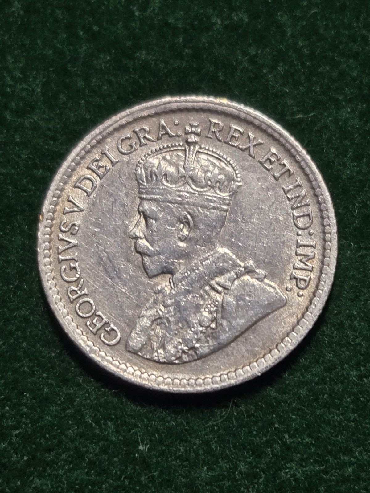 Canada 1917 Silver 5 Cents, Uncirculated