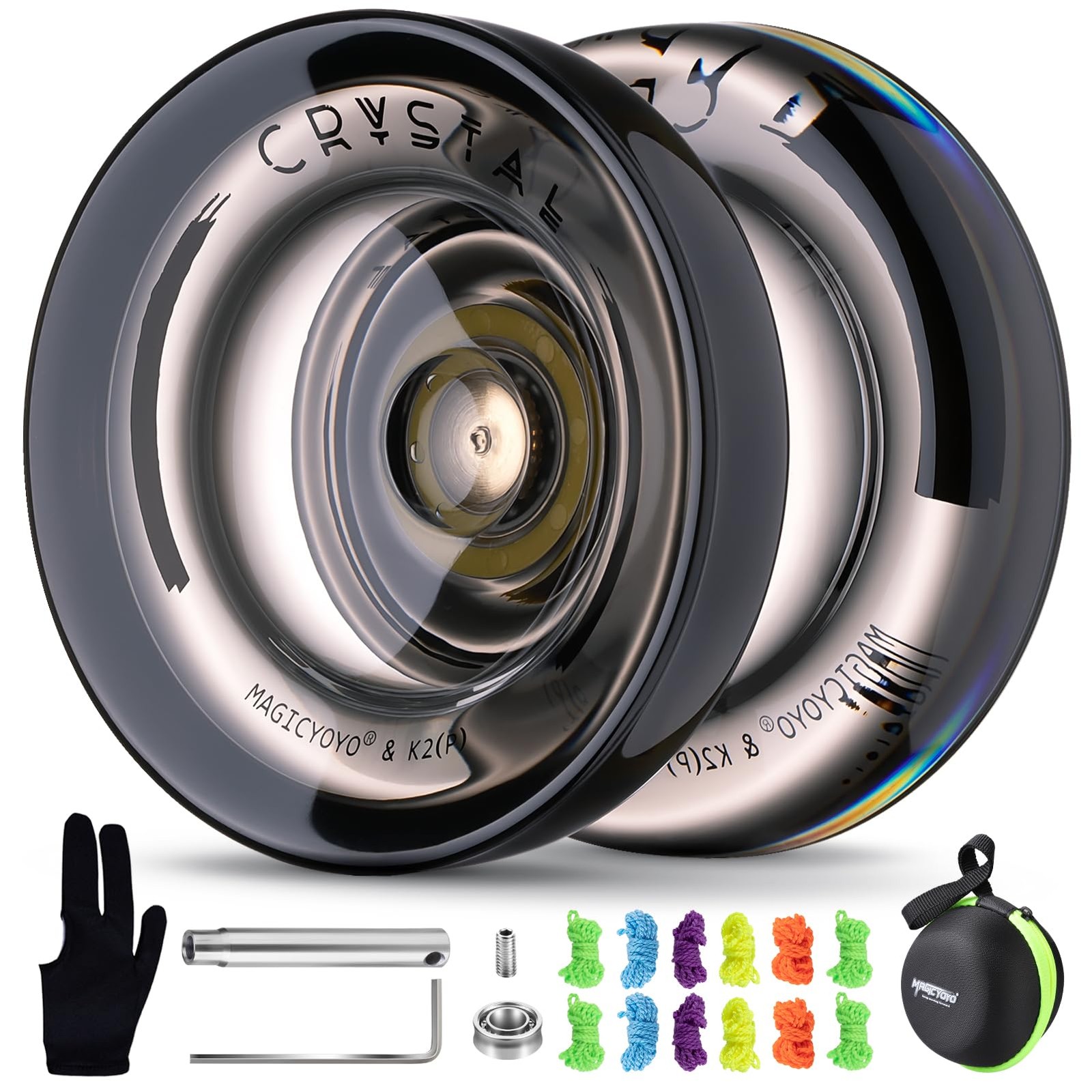 K2 Crystal Black Yoyo Professional, Responsive Yoyo for Kids Beginners with E..