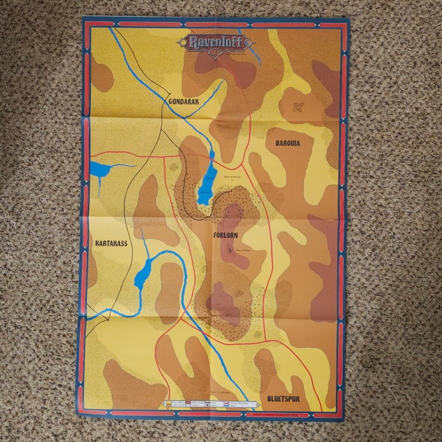 AD&D Fold Out Map #2 from Ravenloft Castles Forlorn - Dungeons Dragons TSR 1088
