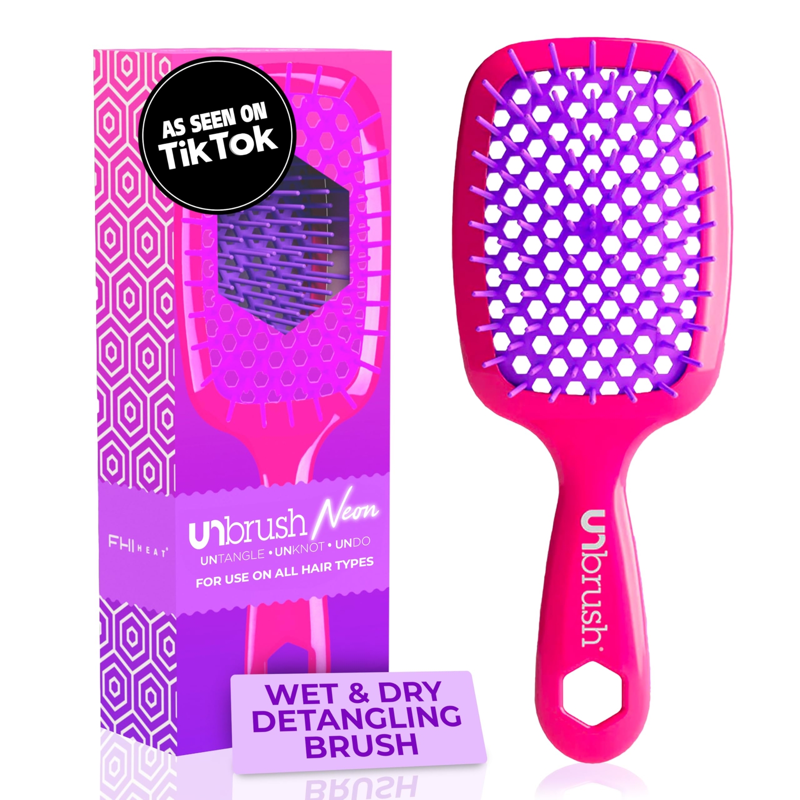 FHI Heat UNbrush Detangling Brush for Pain-Free Brushing on All Wet or Dry Hair
