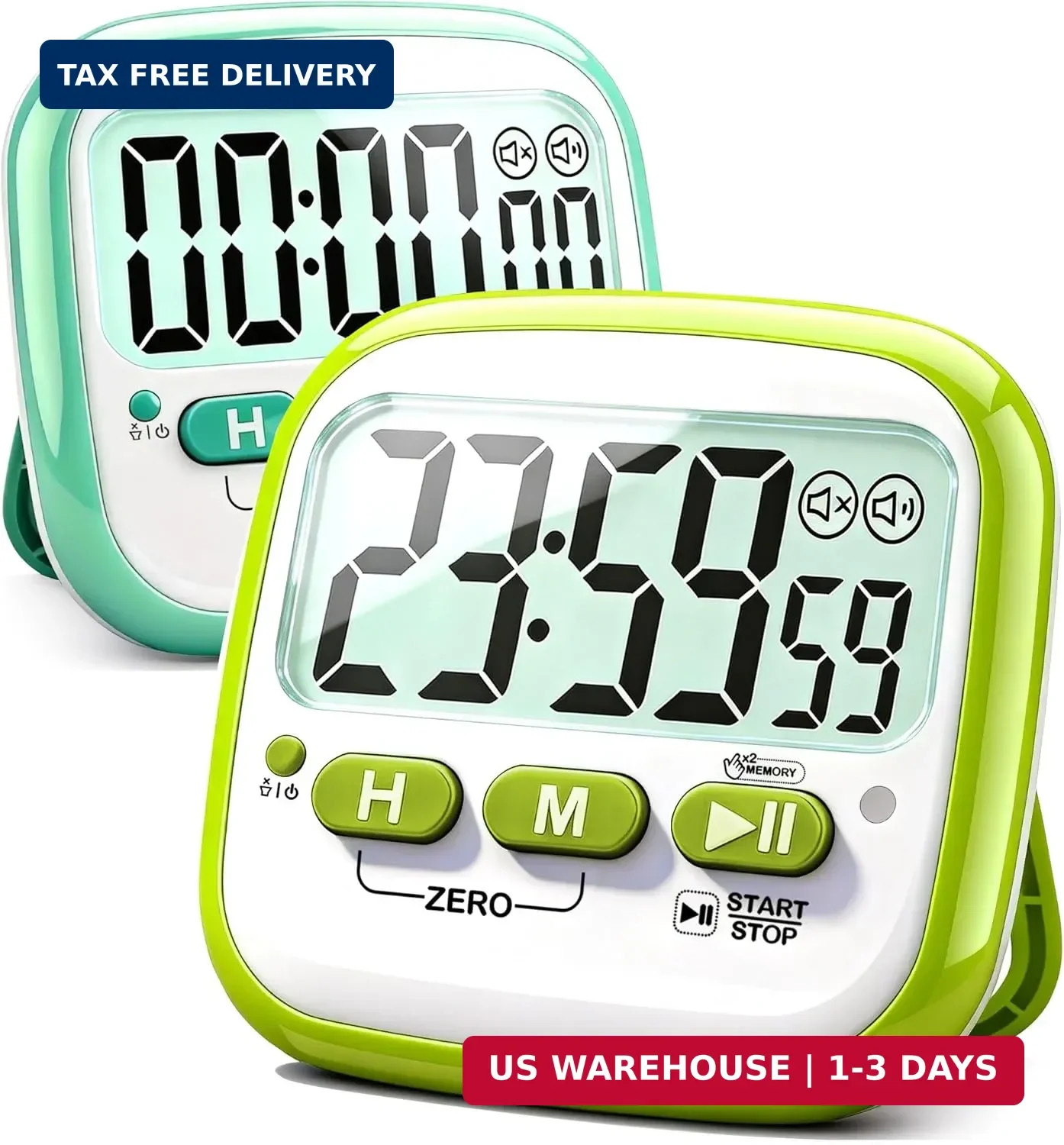 Antonki 2 Pack Classroom Timers for Kids Teachers, Magnetic Countdown Digital Ki