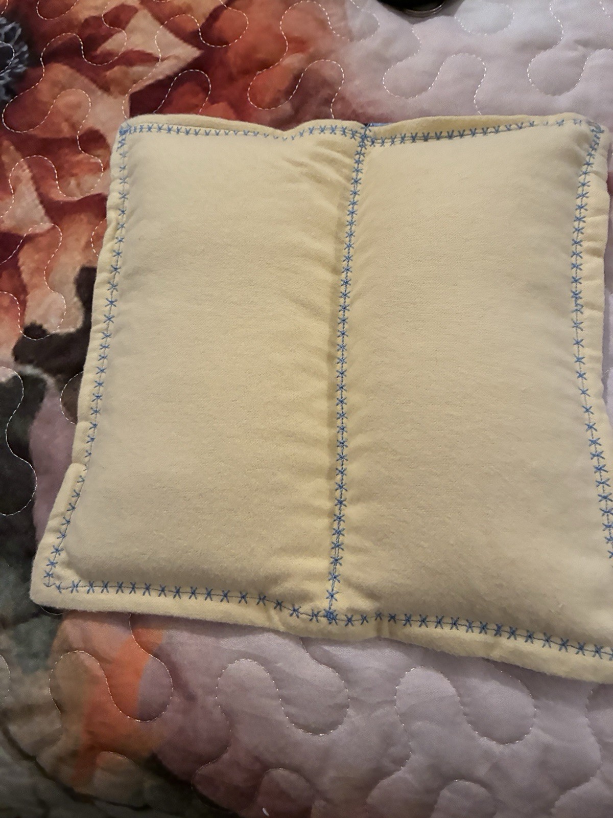 Cold & Hot Pack Reusable Fabric Therapy Pad Rectangle Blue/Beige Winter Print