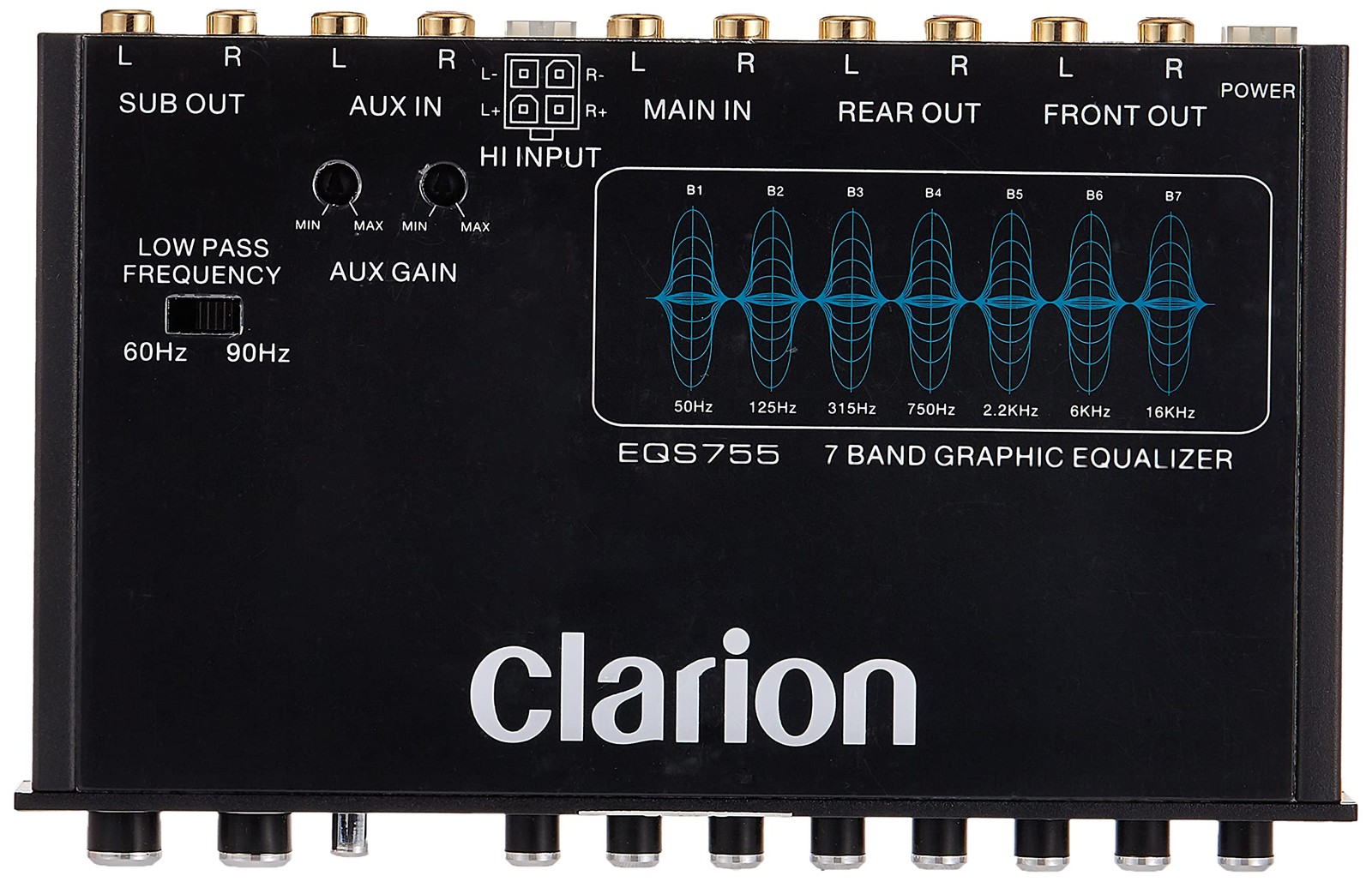 7Band Car Audio Graphic Equalizer with 3.5mm & RCA Inputs
