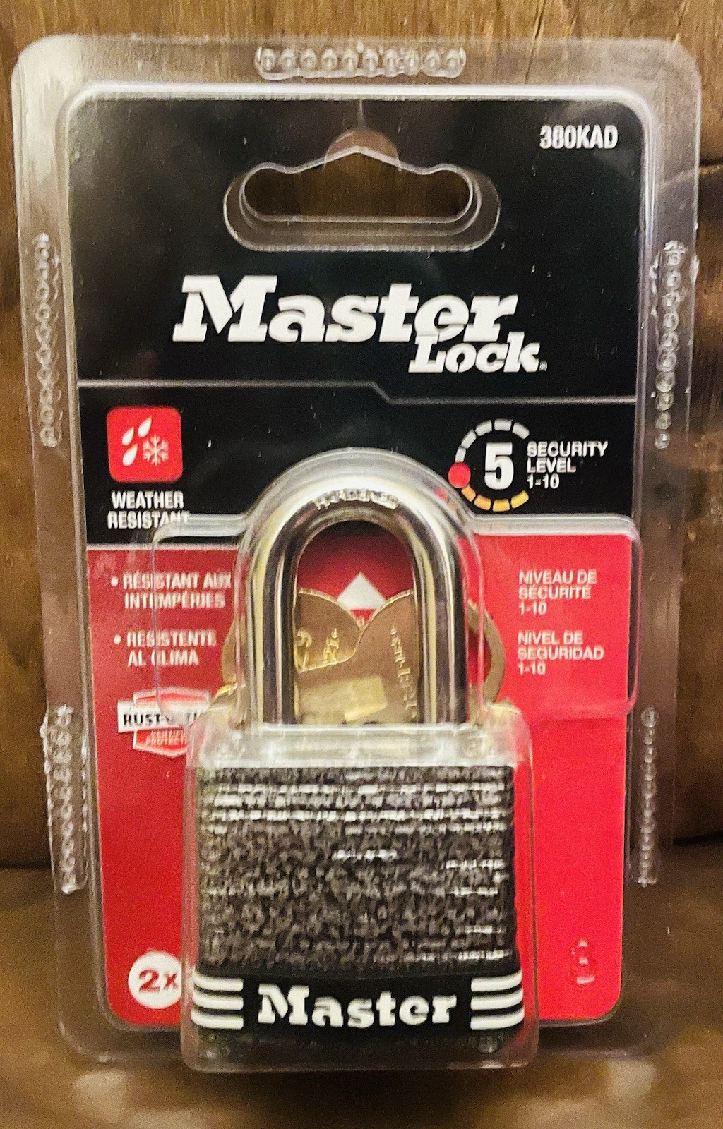MASTER LOCK Keyed Padlock 380KAD w/ Rust-oleum Protection -No Rust Guarantee NEW