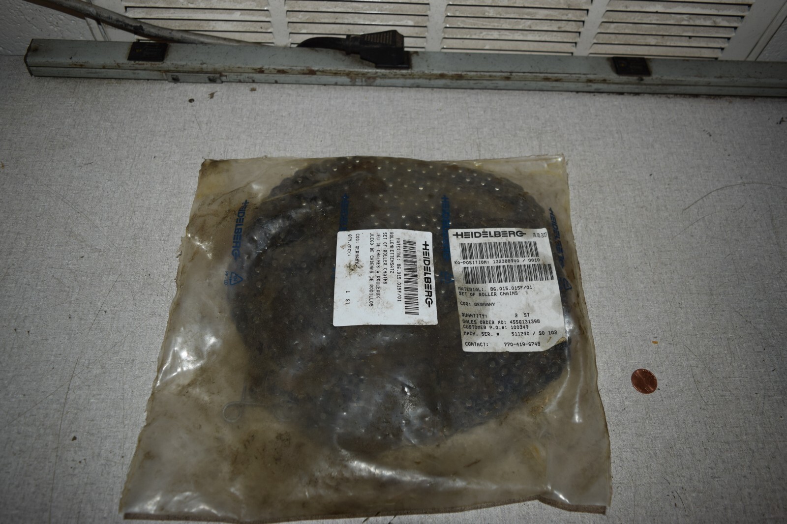 Heidelberg Press 86.015.015F/01 132388940/0010 Set of Roller Chains