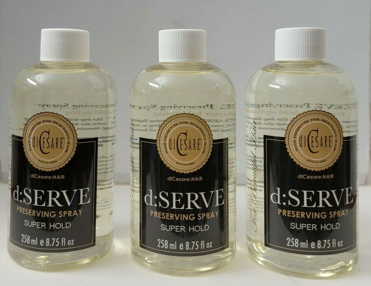 3 pk Dicesare D:Serve Preserving Super Hold 8.75 oz ea REFILL NO SPRAYER SEALED