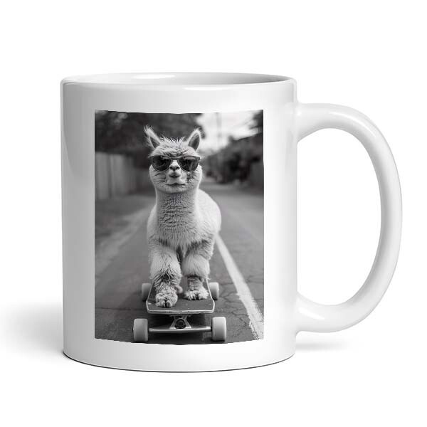 Alpaca Skateboarding #6 - Cute Funny Animals - Mug