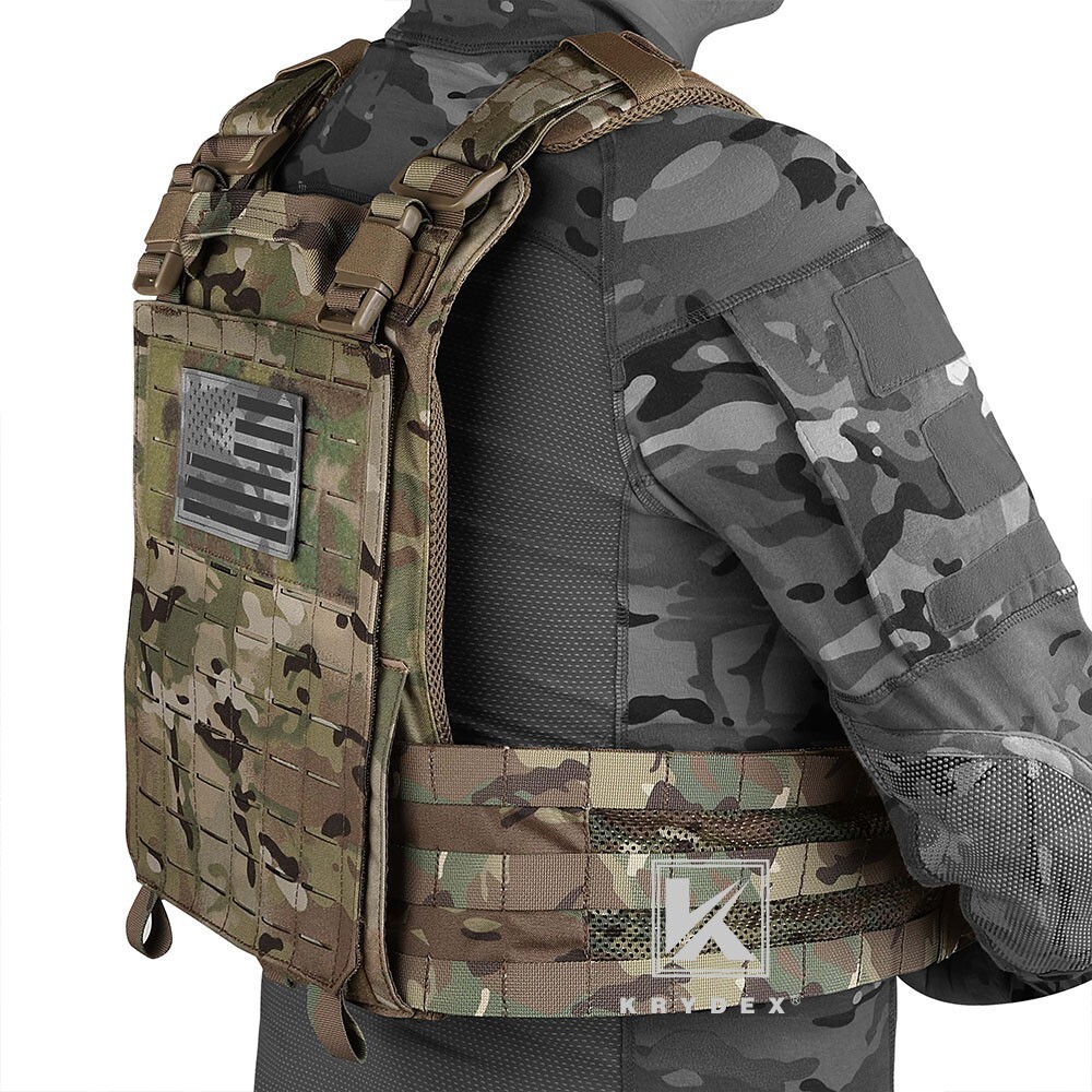 KRYDEX Tactical Plate Carrier Quick Release MOLLE Panel with Clip Ranger Green