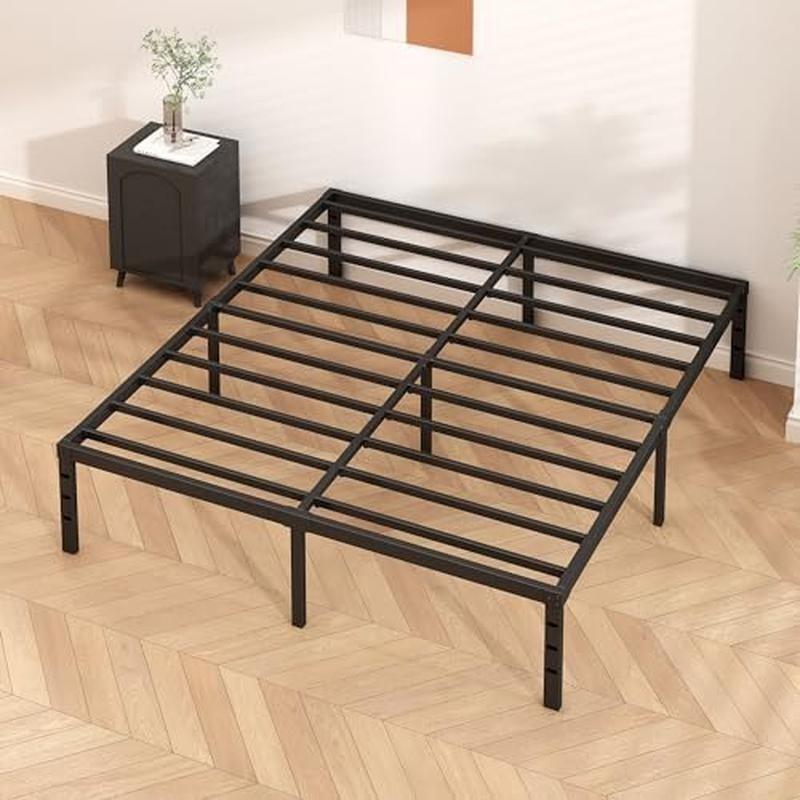 King Metal Platform Bed Frame Sturdy Support Easy Assembly Squeak Resistant New