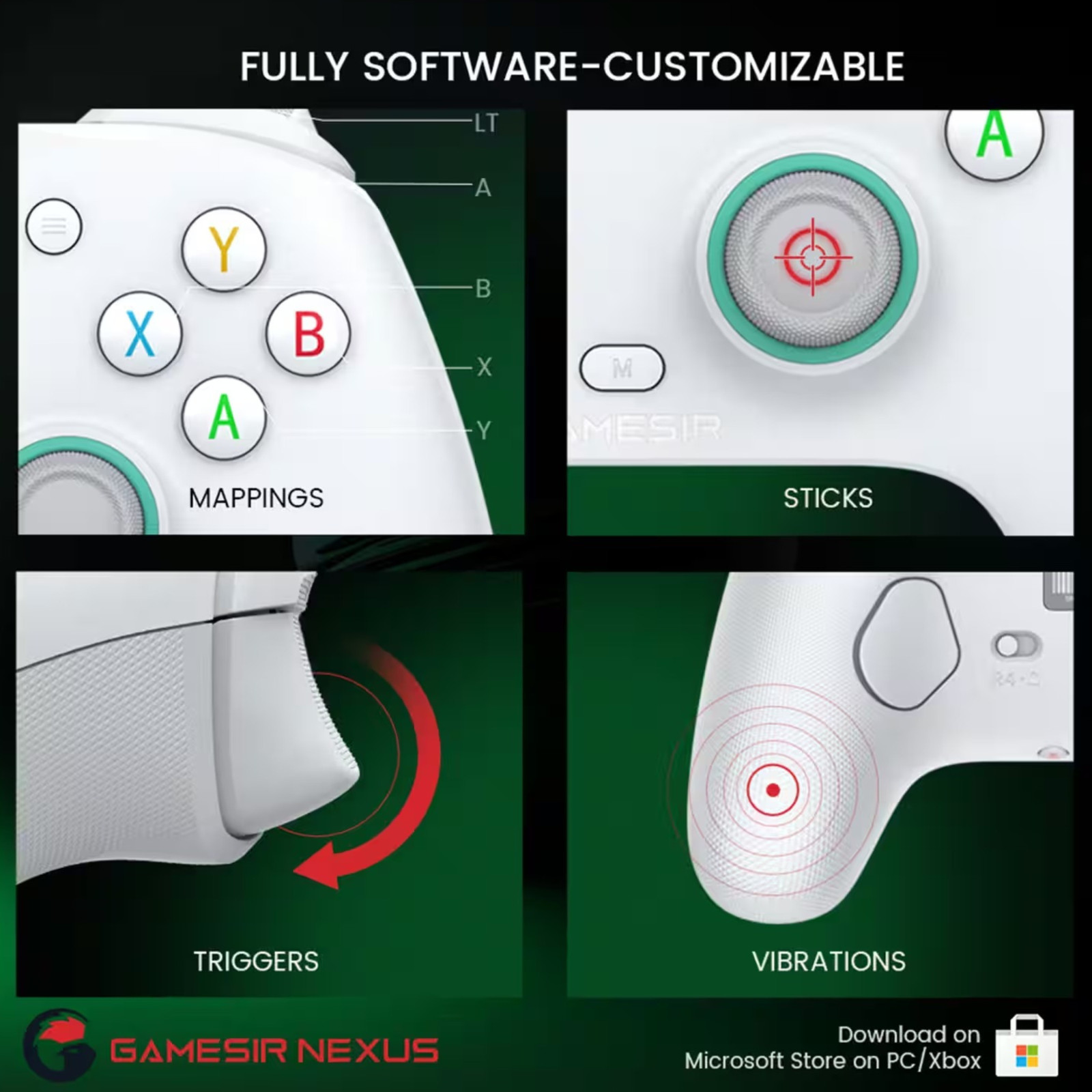 GameSir G7 SE Wired Xbox Controller Hall Effect Sticks Triggers PC White