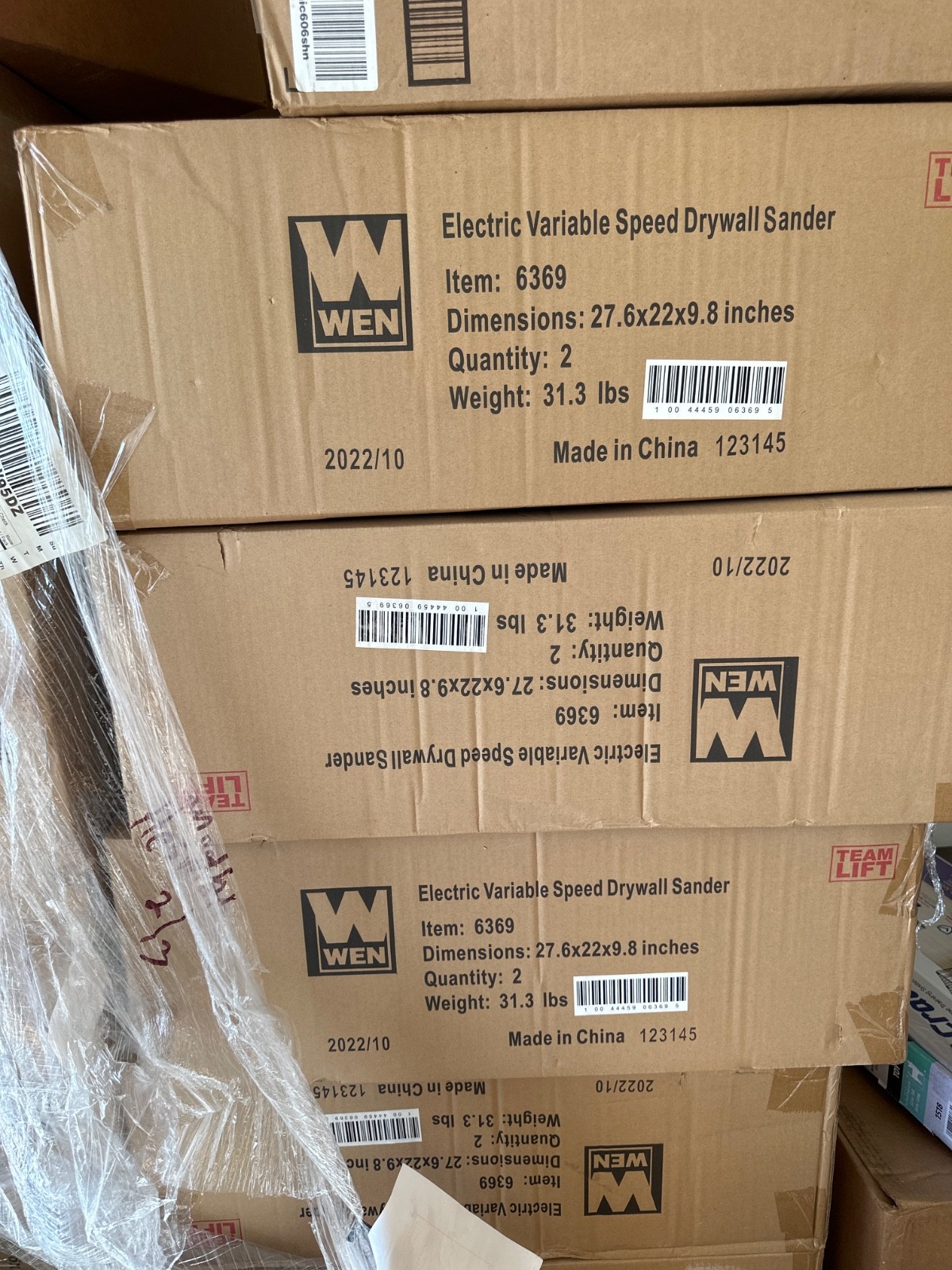 WEN 6369 Variable Speed 5A Drywall Sander with 15-Foot Hose