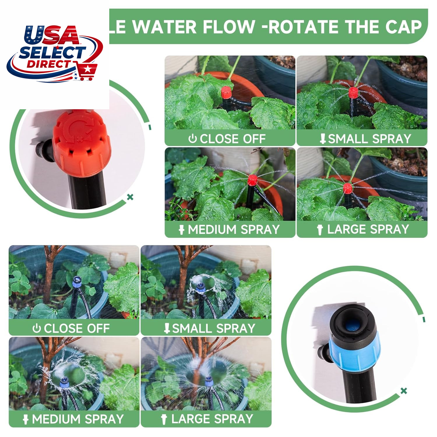 240FT Drip Irrigation System Kit for Garden, Greenhouse, Lawn