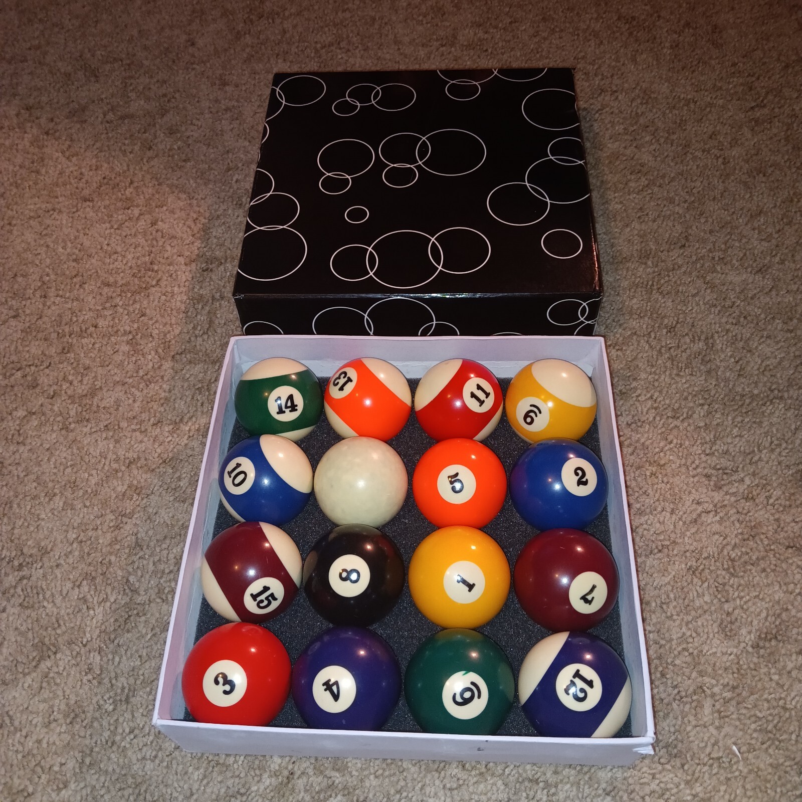 Pool Balls made Mix Billiard Set 2 1/4” W/Box