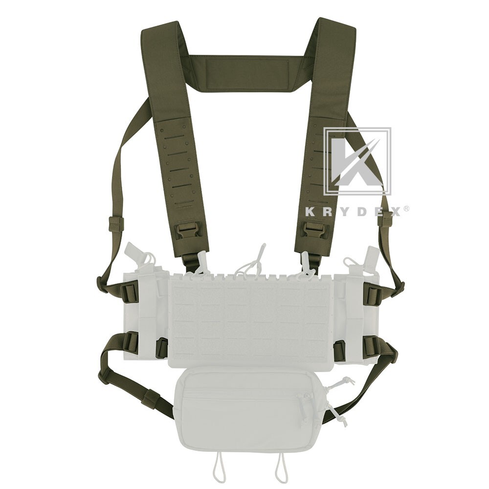 KRYDEX Micro Fight Shoulder Fat Strap & Back Strap Laser-cut Molle Ranger Green