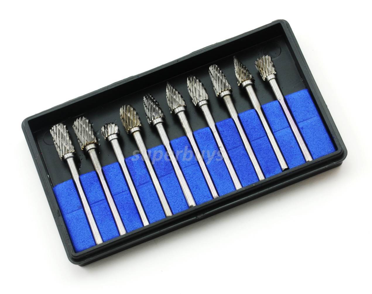 10pcs Tungsten Carbide Bur Burr End Rotary Die Grinding Rasp Cut Drill Bit Tool
