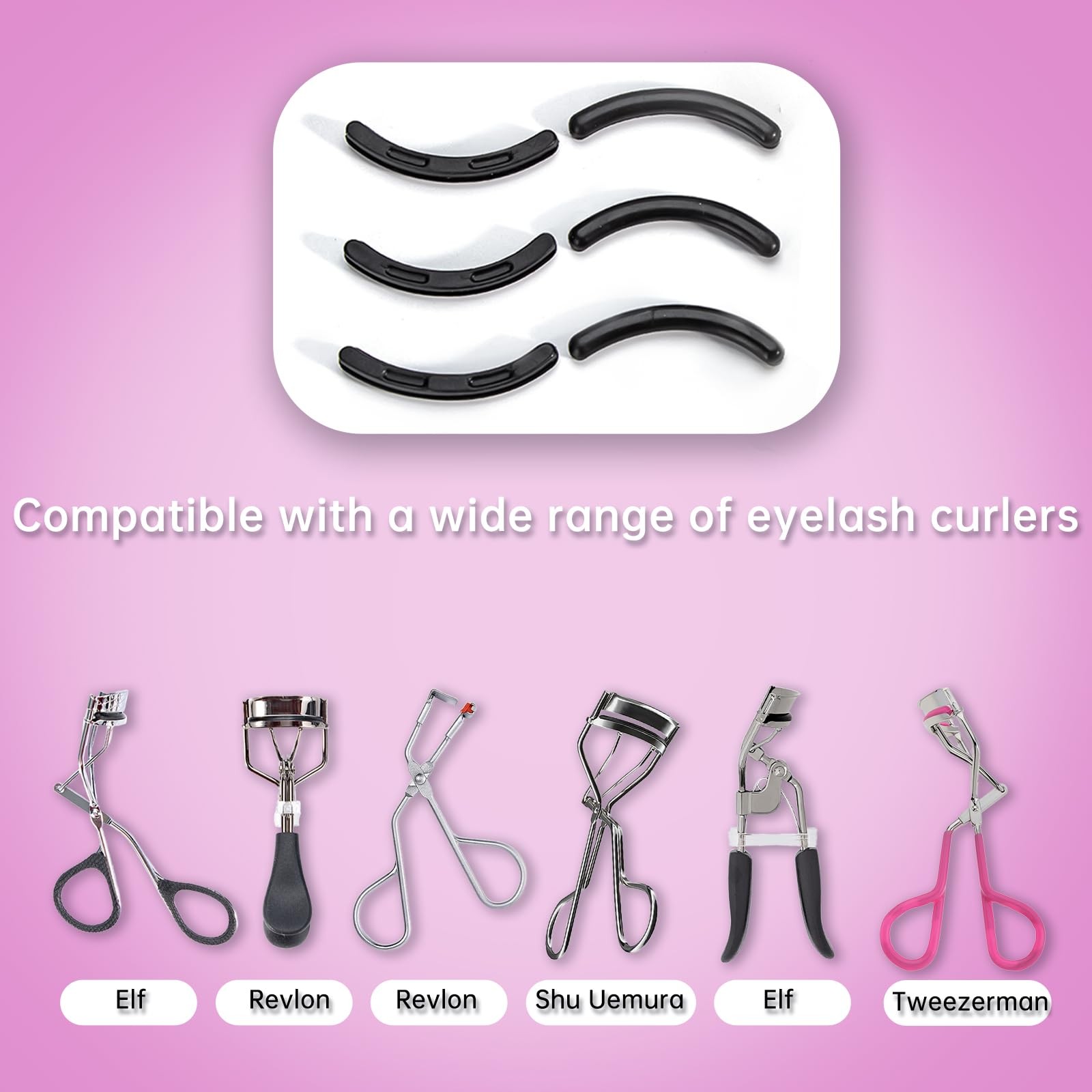 Eyelash Curler Pads 24PCS - Silicone Refills Compatible with Most Brands