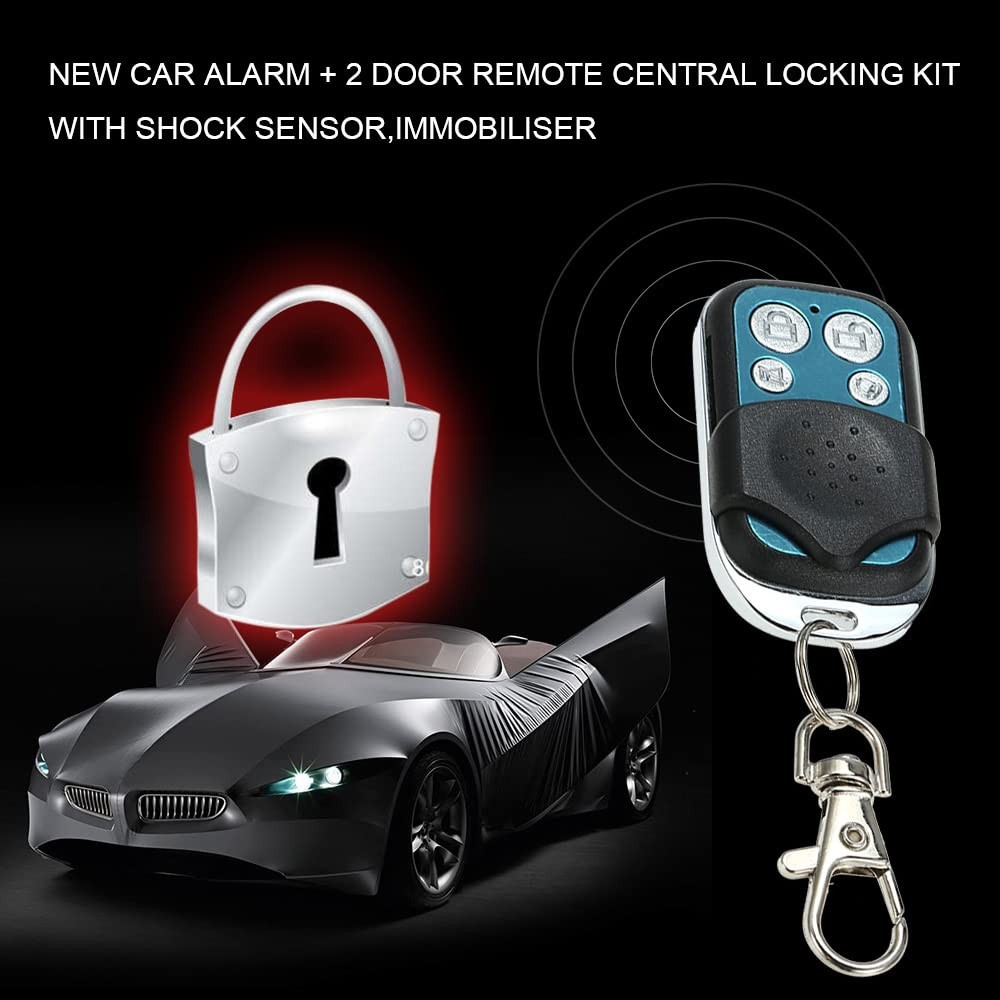 Car Alarm System with Remote Central Locking, Shock Sensor, Keyless Entry