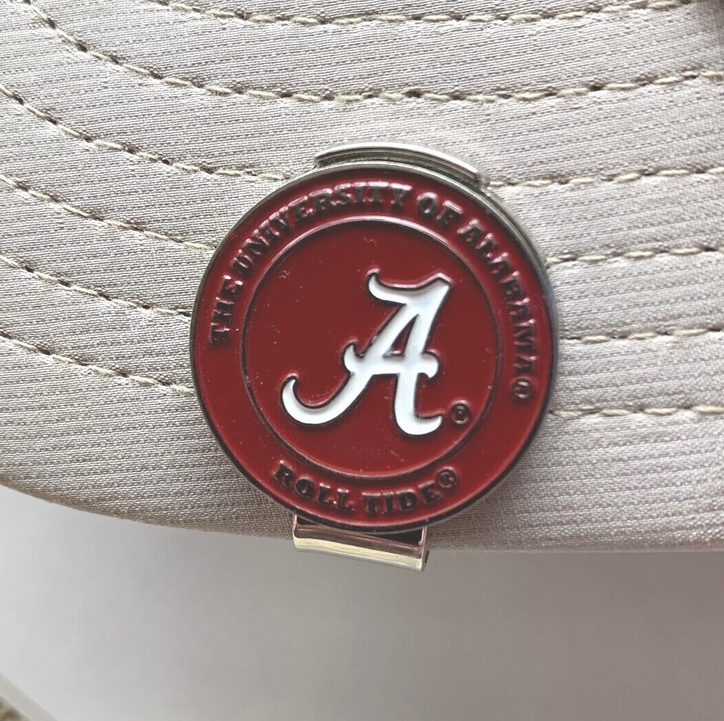 New Alabama Crimson Tide Golf Ball Marker with Magnetic Hat Clip
