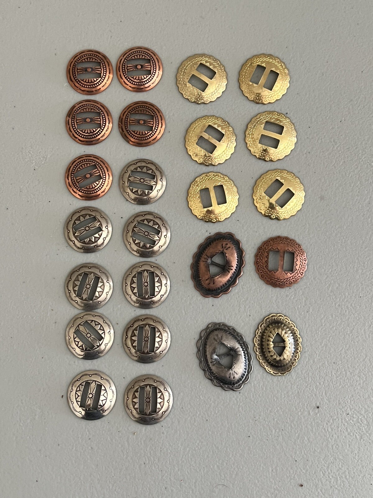 Conchos Southwestern Lot of 24 Classic Western Textured Ornate Style
