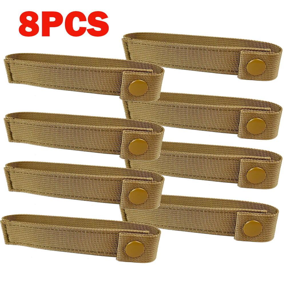 8PCS 6" MOD MOLLE PALS Modular Web Gear Replacement Tie Straps Brown