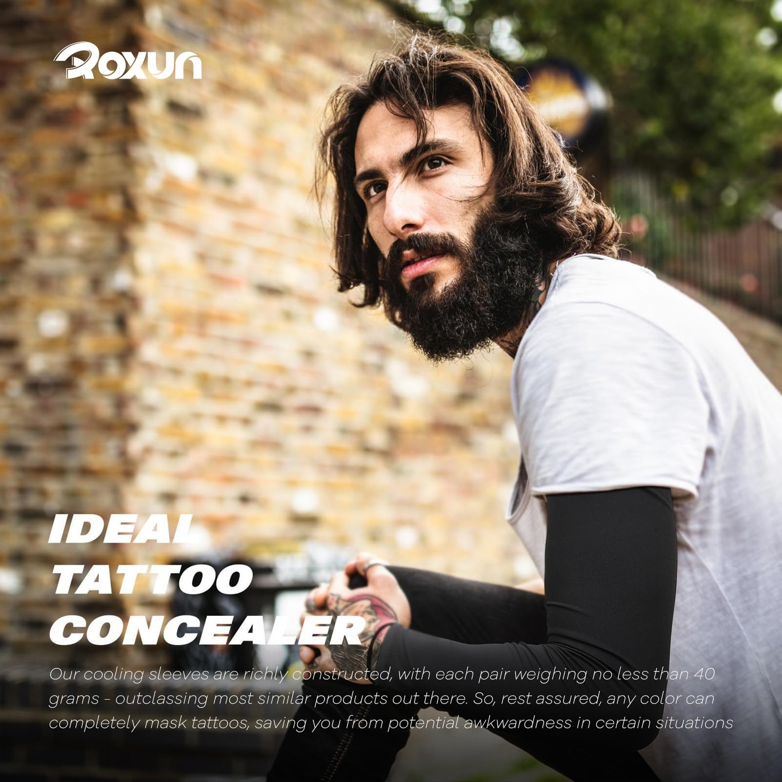 ROXUN 4 Pairs Arm One Size, 4 - Black+dark Gray+light Gray+white