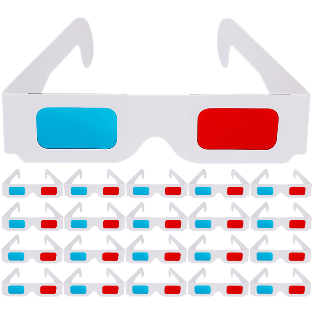 40pcs Paper Glasses Universal 3D Anaglyph Glasses Movie Cinema Anaglyph Glasses