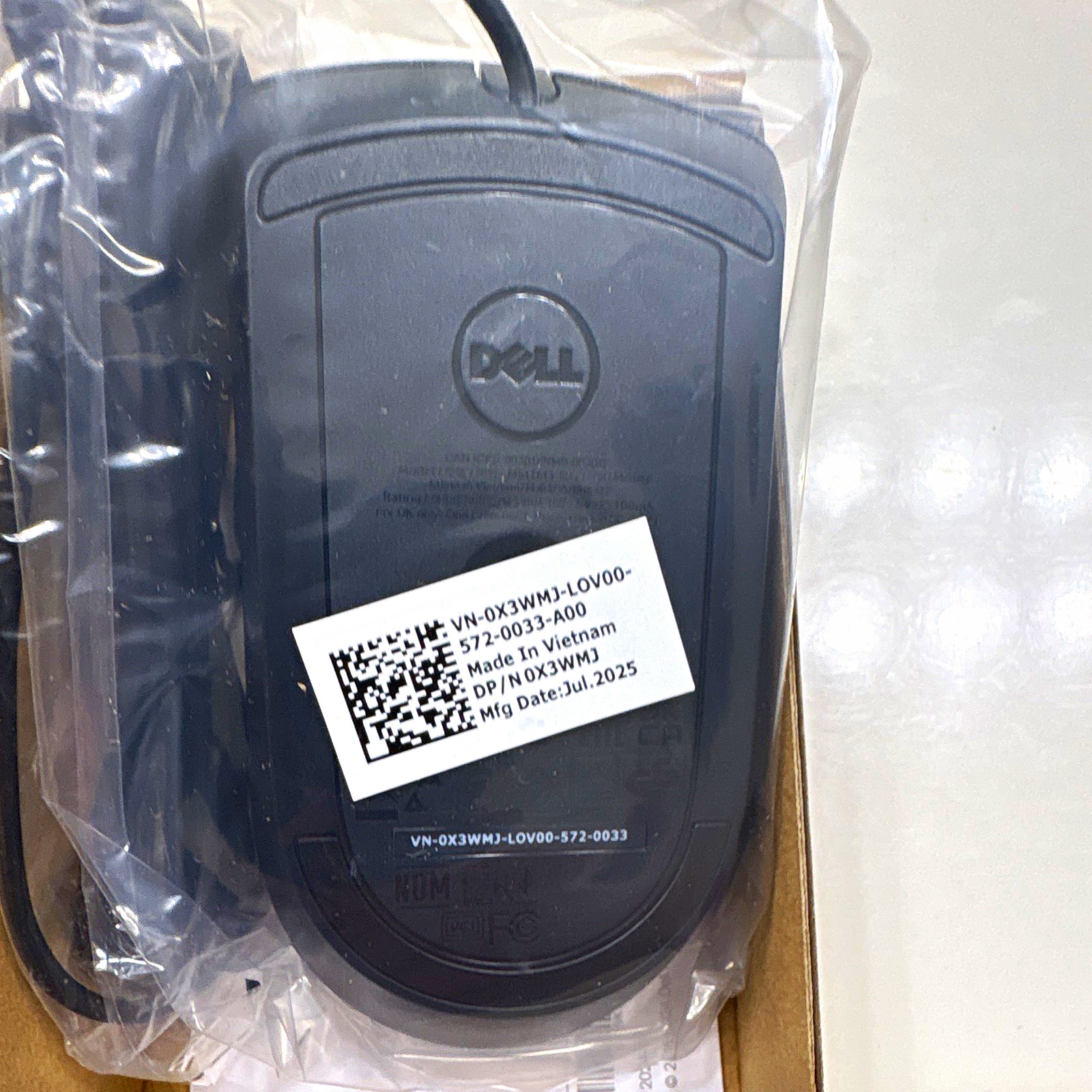 Dell Wired USB Optical Mouse, Scroll Wheel, 1000 DPI, 3-Button Black