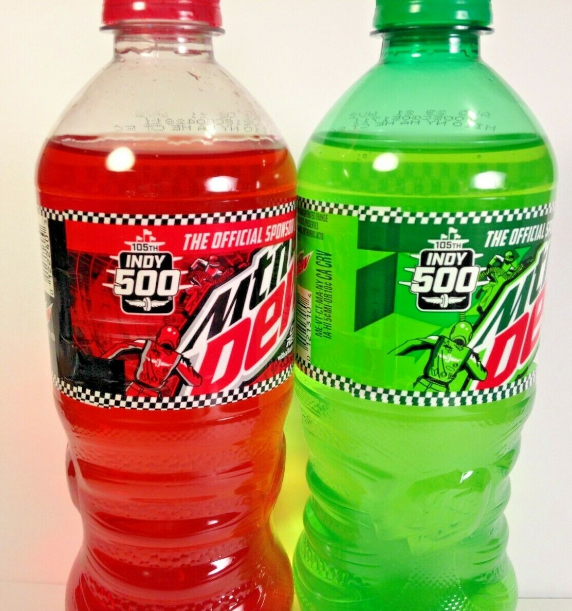 Indy Indianapolis 500 Mountain Dew And Mountain Dew Code Red Bottles,2021